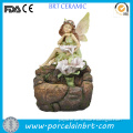 Beautiful Elf Sit Resin Fairy Garden Fountain